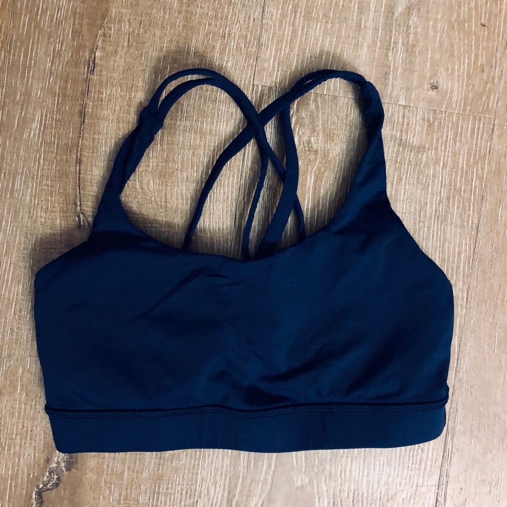 Lululemon padded navy sports bra w cross back